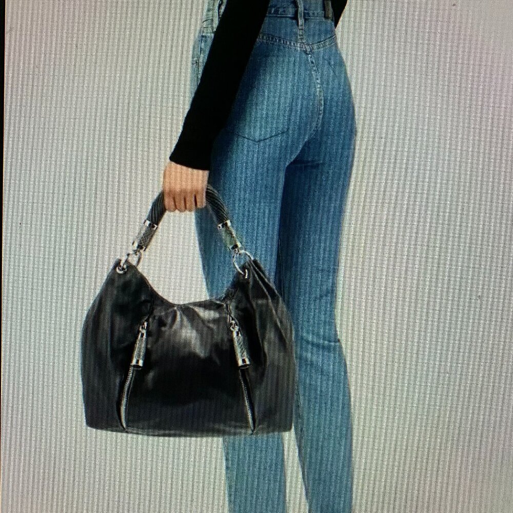 MICHAEL KORS COLLECTION Soft Black Leather TONNE Hobo - Picture 2 of 15